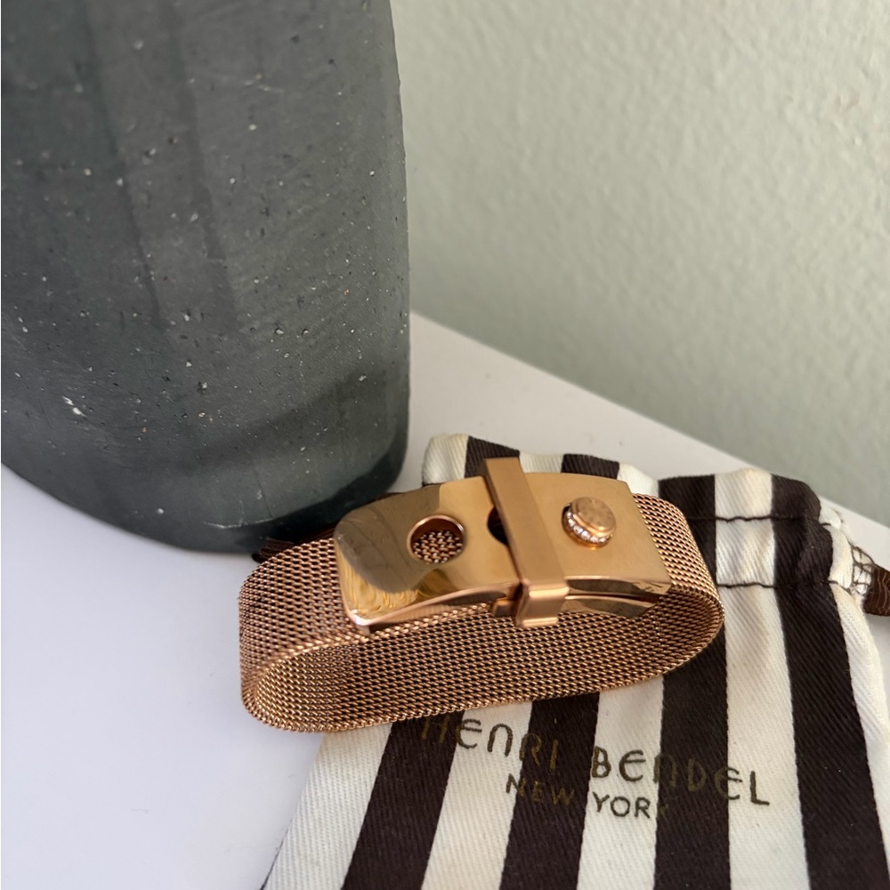 Henri Bendel Rose Gold Mesh Clasp Bracelet